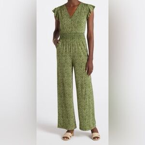 Brand: Kaileigh | Jordan Knit Floral Flutter Sleeve Jumpsuit